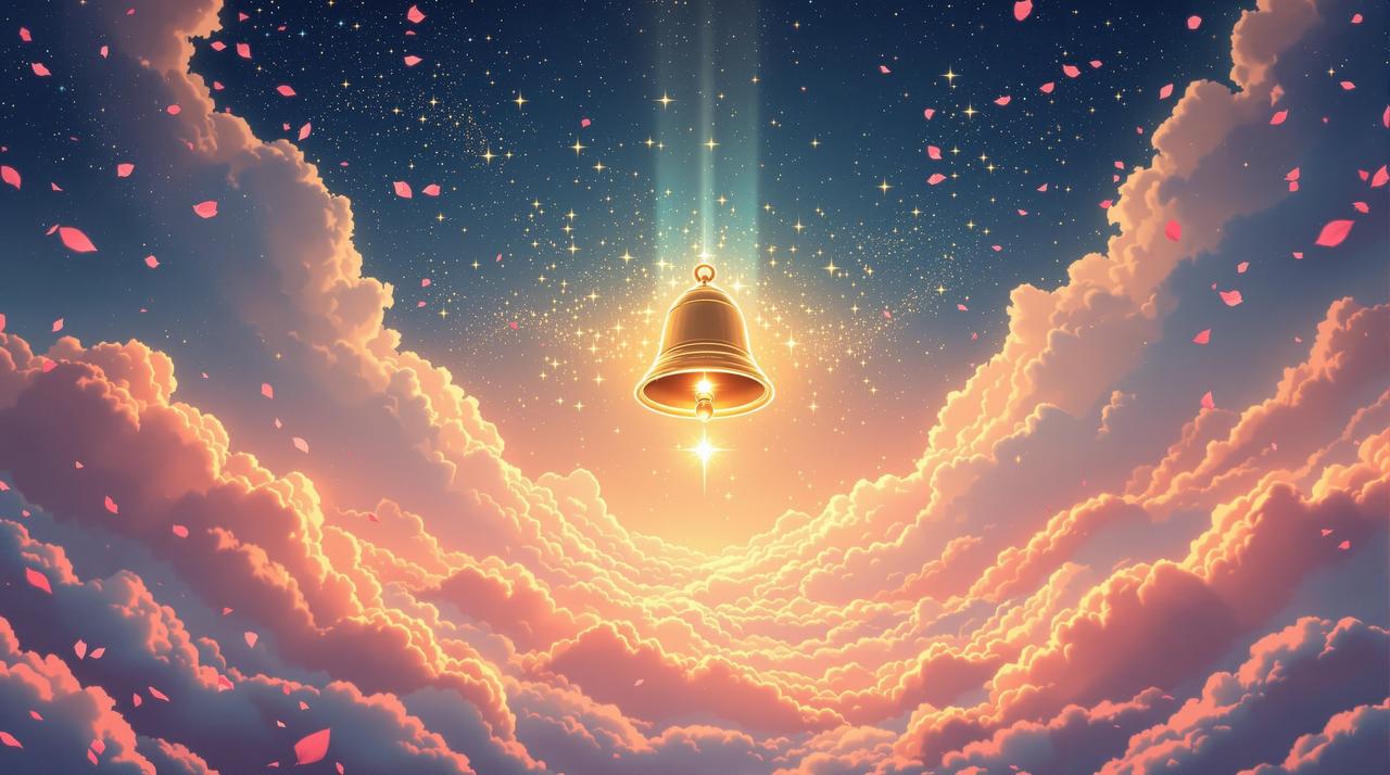 日漫网止 - 好剧第一时间知道 日漫网止品牌形象 - 金色铃铛在星光中闪耀